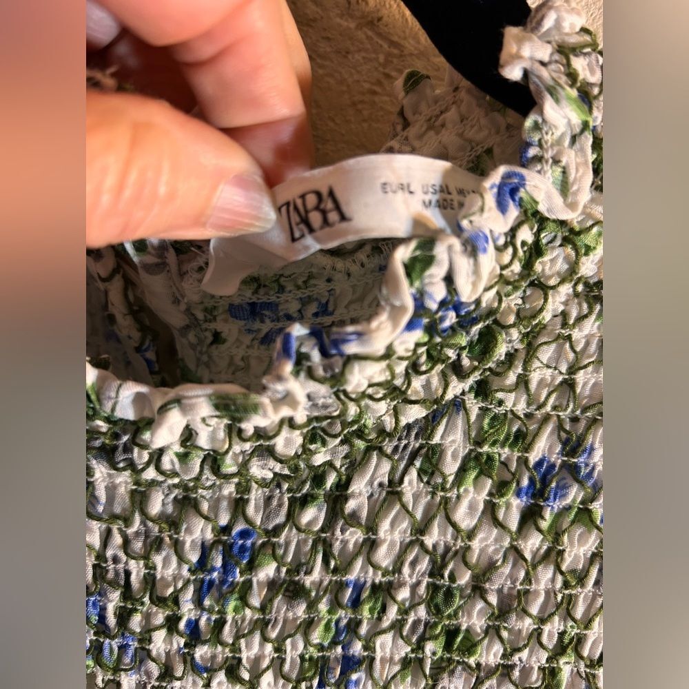 Zara Cottgaecore Long Sleeve Maxi Dress floral summer feminine loose fit beach - Picture 8 of 14